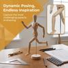 Hardwood Material Wooden Drawing Manikin Flexible Joints Human Figure Model  Art Sketching