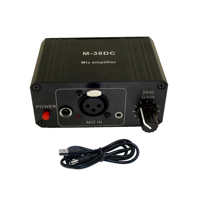 

ABZZ-XLR Output Mic Preamplifier Portable Microphone Preamp High Gain 48V Phantom Power For Dynamic And Condenser Microphones чорний