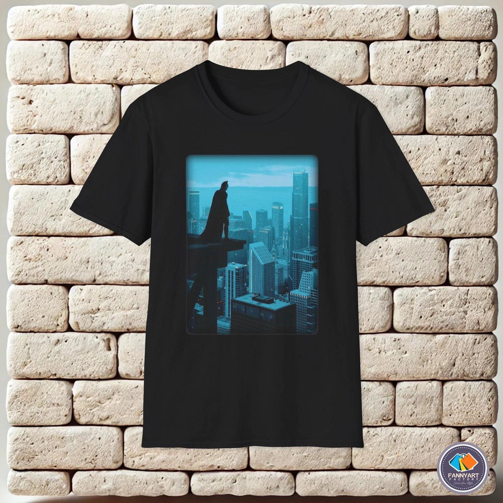 Batman Standing on Rooftop the Dark Knight Unisex T-Shirt 3XL