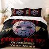 Friday the 13th Custom Name 3pc set Perfect for bedroom use Comfortable bedding set includes a duvet cover and two pillowcases Ideal birthday or Chris