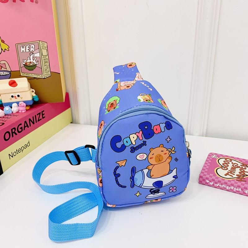 Capybara Cartoon Cute Shoulder Bag Breathable Fabric Toddlers Girl Travel Bags