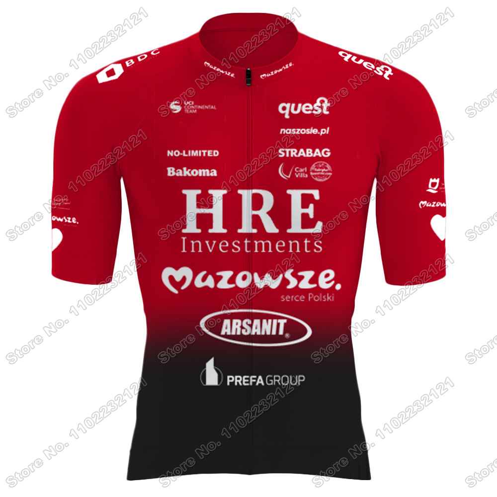 Team Mazowsze Serce Polski Cycling Jersey 2023 Poland Champion Set Men Cycling Clothing Road Bike Shirts Suit Bicycle Pants