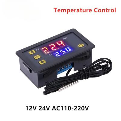 W3230 12V 24V AC110-220V Probe Line 20A Digital Temperature Control LED Display Thermostat With Heat/Cooling Control Instrument