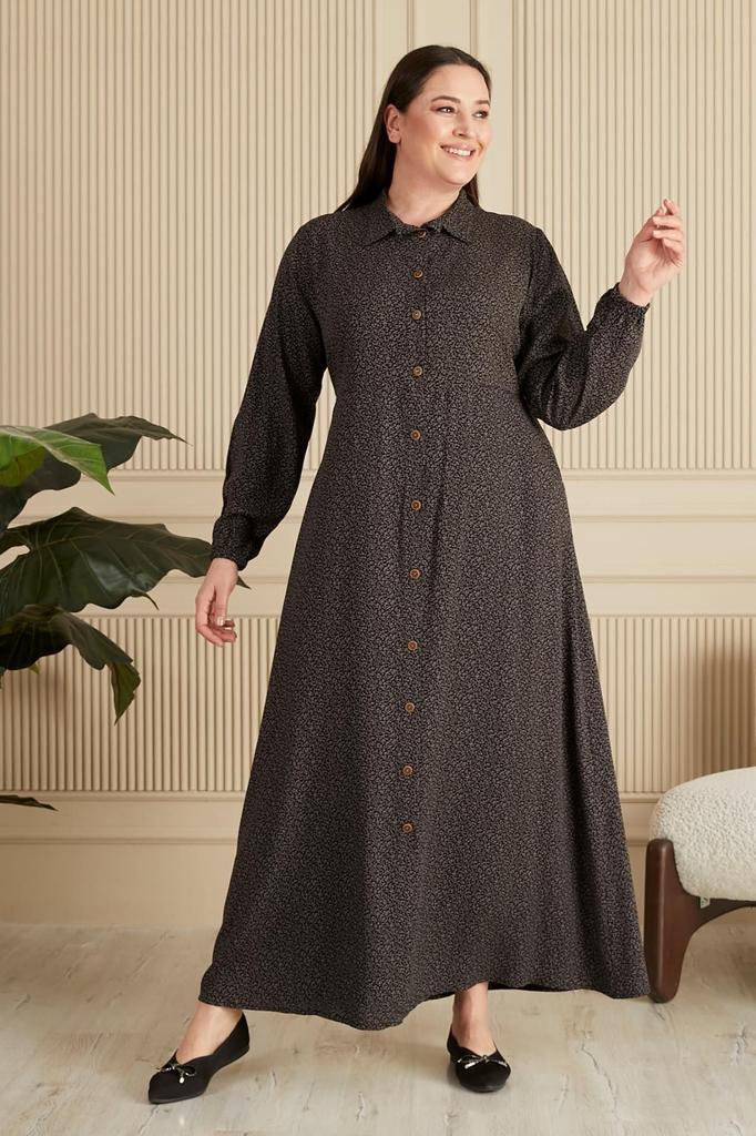 Damska sukienka w dużym rozmiarze Plus Size Chrupiący wzór Letnia sukienka hidżab