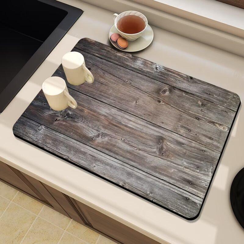 Amerikanischer Stil Massivholz Druck Kaffeemaschine Abtropfpads Geschirr Isolierung Saugfähige Abtropfpads Heim Desktop Dekor