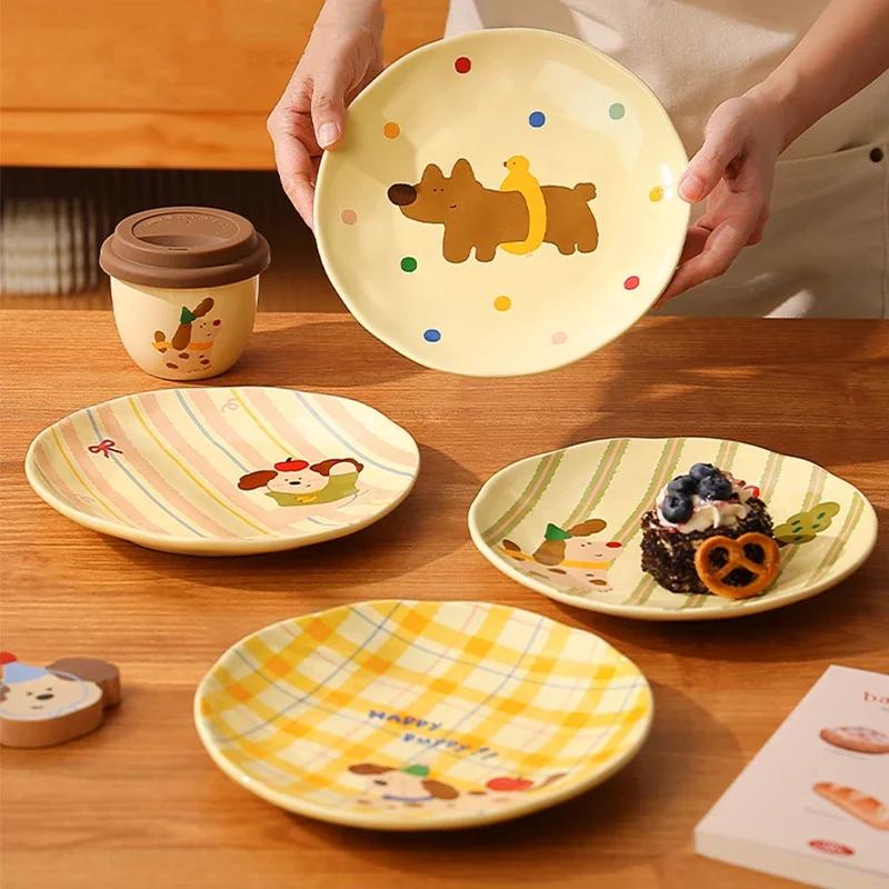 Delicious Dishes Ceramic Plates Light Luxury Restaurant Afternoon Tea Cute Desserts Fruit Plate Exquisite Household Tableware