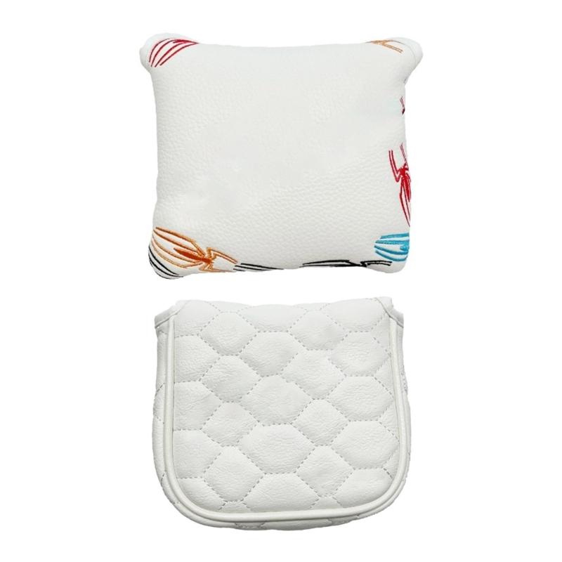 PU Leather Golf Putter Cover Magnetic Closure Design Nonslip Magnetic Golf Cover Leather Texture for Square Mallets