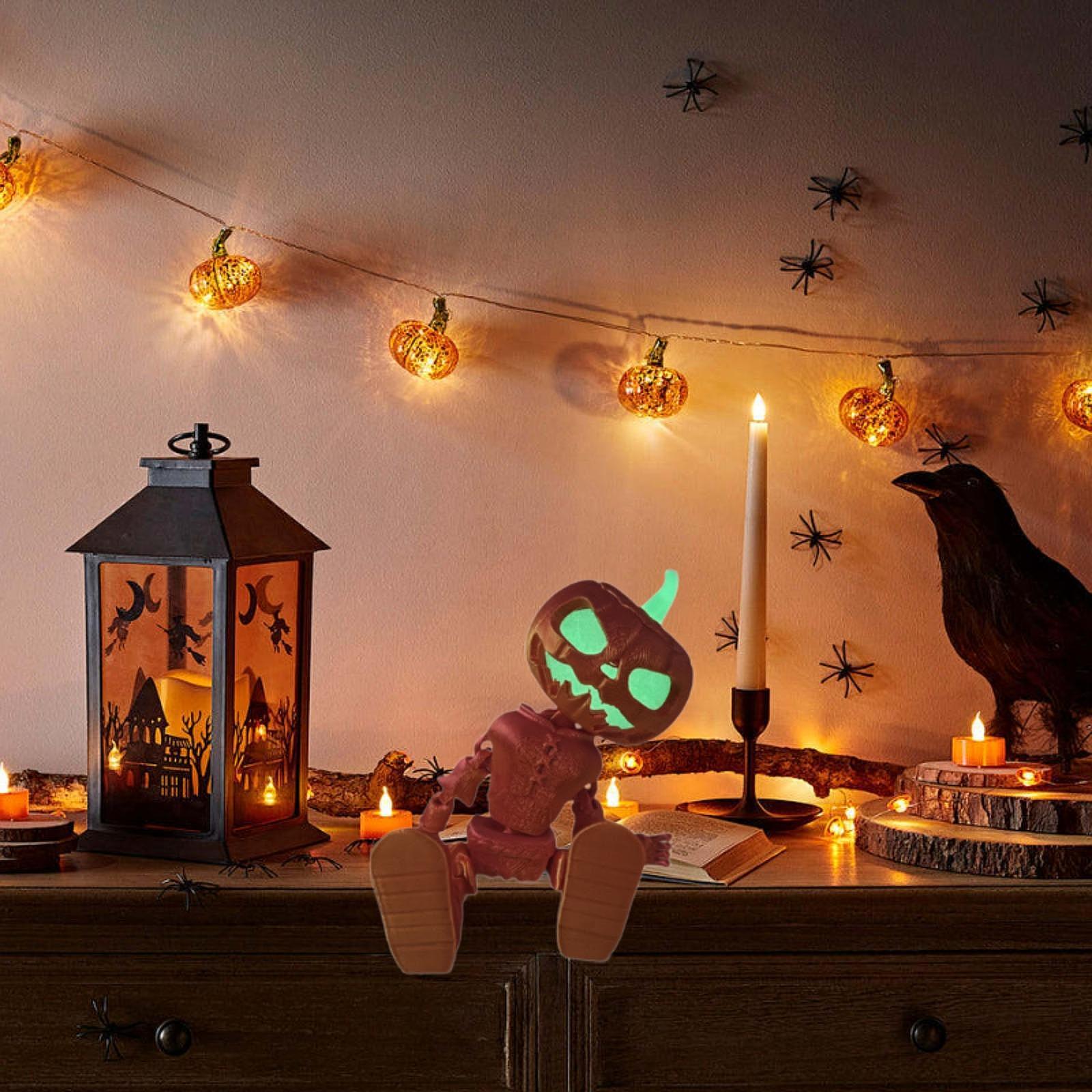 Halloween Luminous Pumpkin Decoration Pumpkin Doll Toy Table Centerpiece Pumpkin