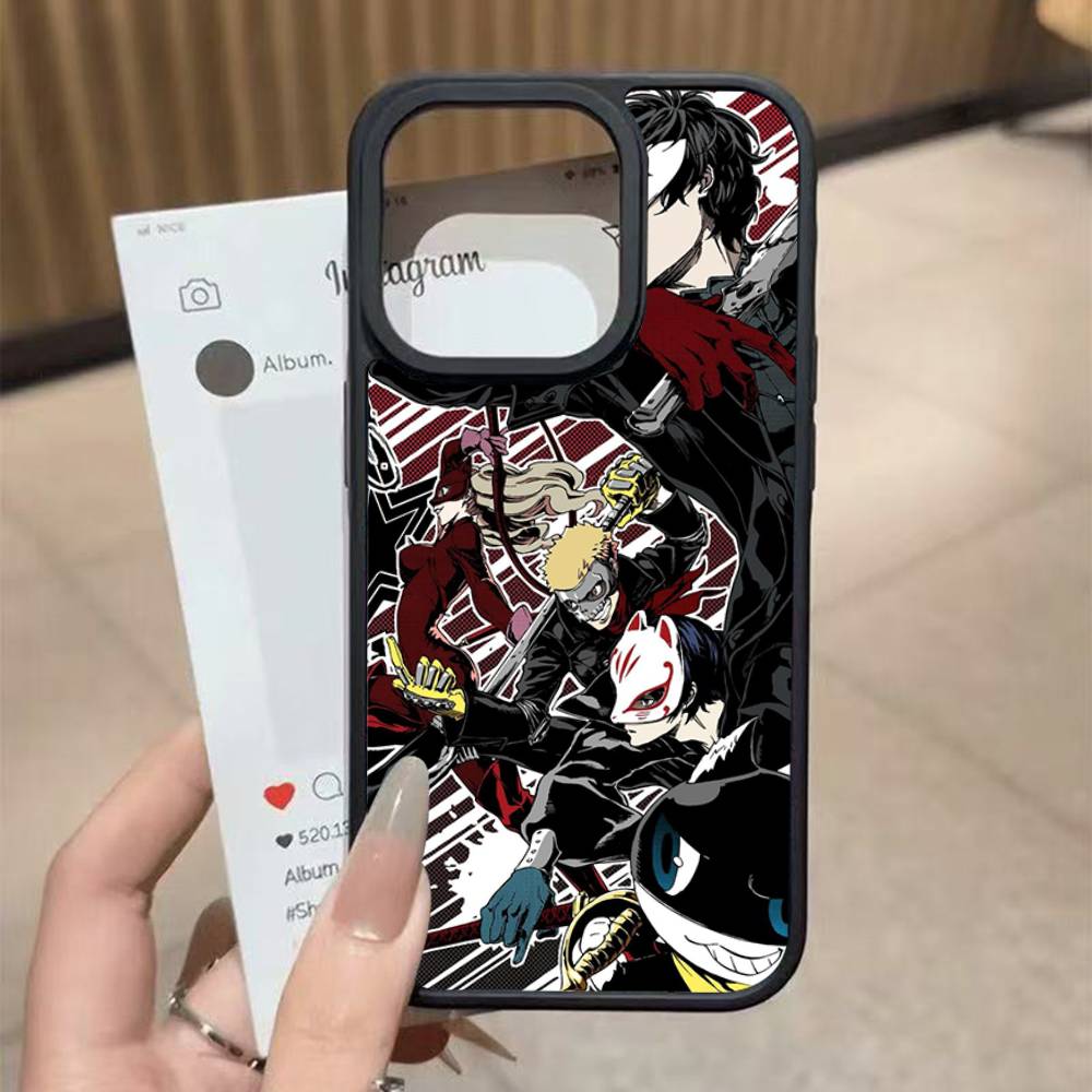 Game P-Persona 5 Cool Black Silicone Hard Plastic Phone Case For Iphone 17 Air 16 15 14 13 12 11 Pro Max PC TPU