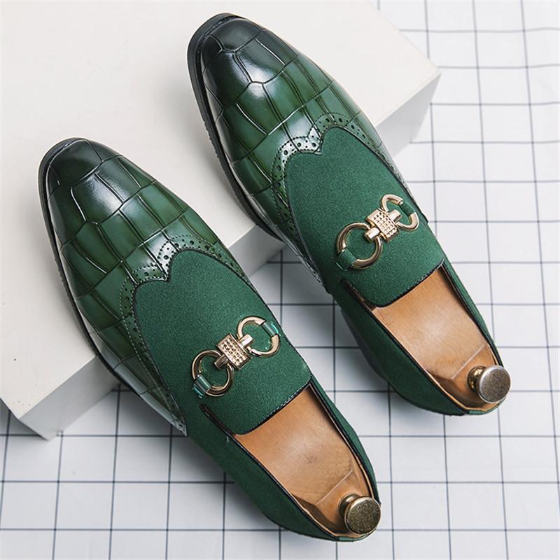 

Новые мужские модные лоферы из замши с лоскутной вставкой, мужские туфли-мокасины для вечеринок и вождения, повседневные, размеры плюс 38-46 38