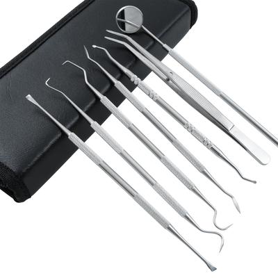 1 Stk. Zahnarztwerkzeug-Kits Reiniger Schaber Zahnreinigungswerkzeug Mundspiegel Pinzette Sonde Sonde Haken Doppelkopf Zahnarztinstrument