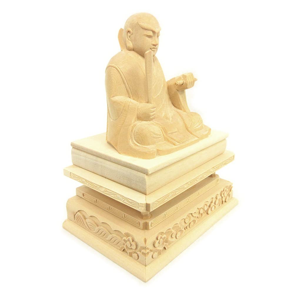 Kurita's Special Buddhist Statue [Priest and High Priest] Seated Statue of Saint Nichiren, 3.0 Inches (total Height 19cm, Width 15cm, Base Depth