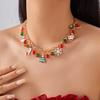 Modische Weihnachts Halsketten für Damen Weihnachtsmann Weihnachtsbaum Schneeflocke Elch Schneemann Anhänger Metall Schlüsselbein Choker Mädchen Party Geschenke