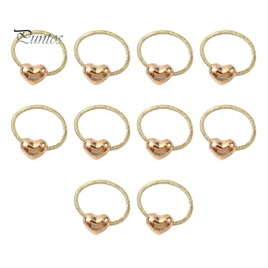 Non-damaging Hair Elastic Rope 10Pcs Super Soft Fabric Heart-Shaped DIY Hairstyle Accessories Ties Holiday Decorations
