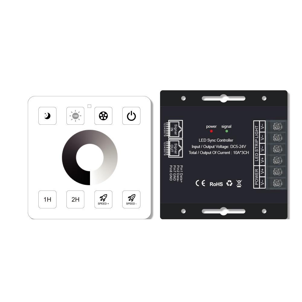 DC5V-24V 8KEY 86 Type 2.4G RF Wireless Touch Dimmer 12V RGB Controller Network Synchronous For SMD5050 2835 LED Strip Light Lamp
