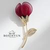 Bo Xin Yun Stylish Red Rose Brooch: Elegant Women's Fragrance-Inspired Corsage Suit Accessory
