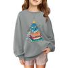Children's Fashionable Casual Long-sleeved Loose Christmas Print Pullover Sweatshirt