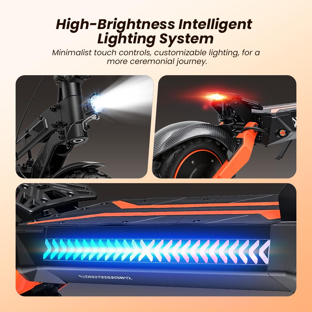 W12 Elektroroller 1500W*2 Doppelmotor 25Ah Akku 11'' Offroad-Reifen Doppelscheibenbremse Doppelfederung Geschwindigkeit 25KM/H Elektroroller