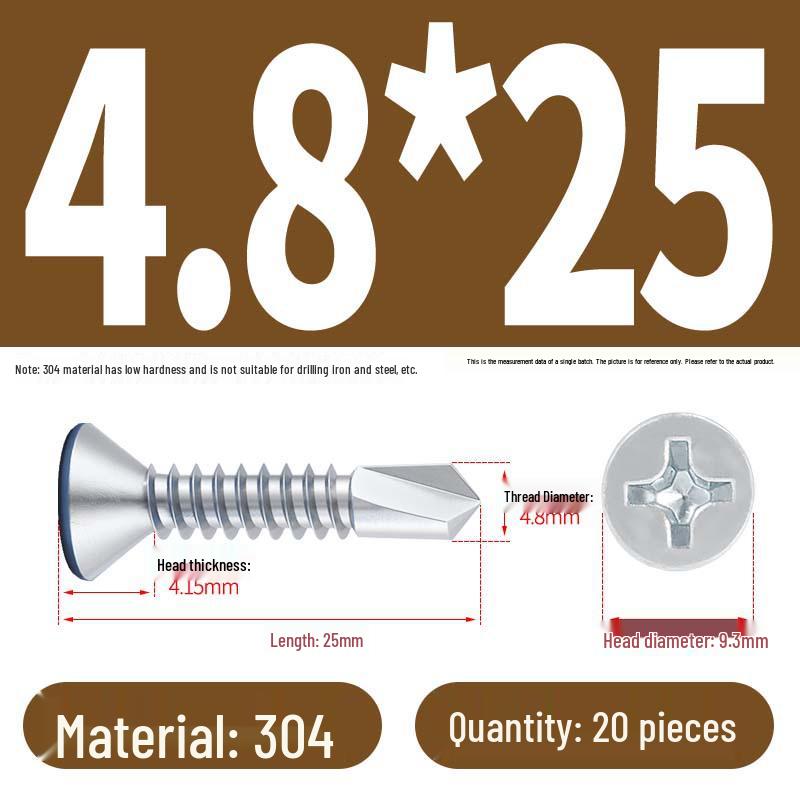 Phillips Flat Head Blue Zinc Plated Stainless Steel Self-Drilling & Self-Tapping Screws M3.9-M5.5