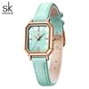 SHENGKE Fashion Black Leather Strap Woman Watches Top Luxury Women's Quartz Wristwatches Reloj Mujer Zegarek Damski