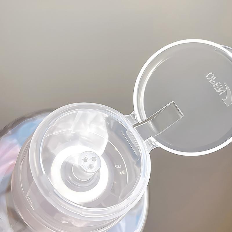 Refillable Lockable Empty Pump Dispenser Nail Manicure Cleaner Makeup Remover Container Press Bottle For Personal Use