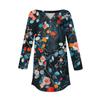 Women's Loose Button Collar Vintage Floral Print Three-quarter Sleeve T-Shirt Shirt