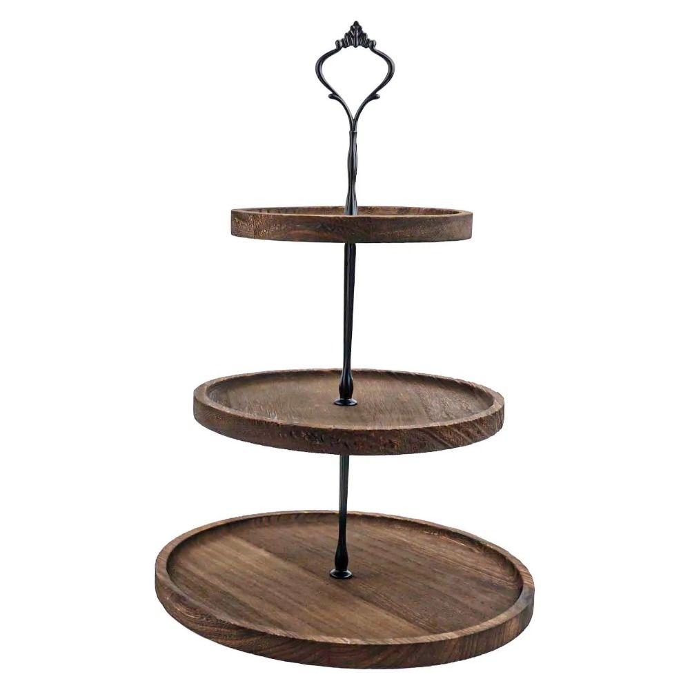 Decorative Wooden Cupcake Stand 2/3-Layer Cake Serving Tray Cupcake Holder Shelf  Dried Fruit