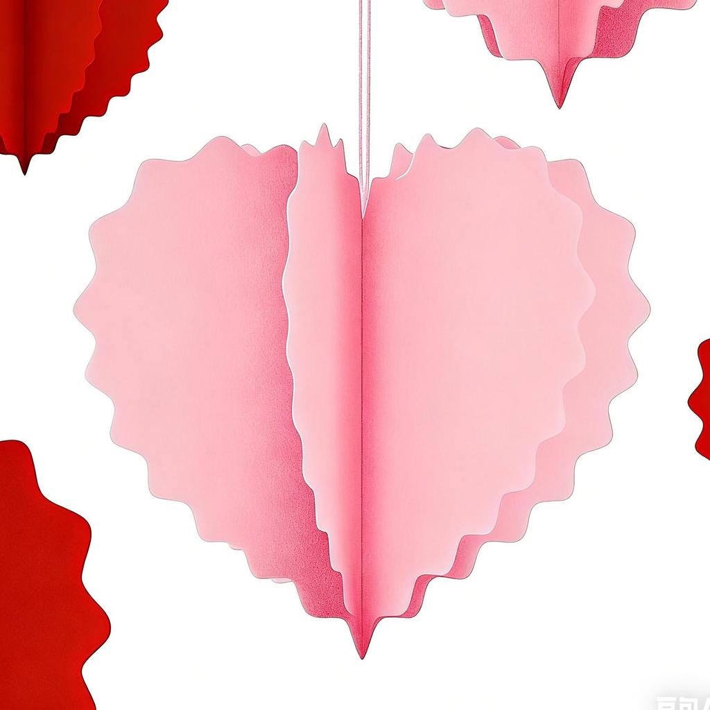 Valentines Heart Ornaments Love Shape Paper Holiday Pendant Heart Ceiling Ornaments For Valentines For Indoor Outdoor