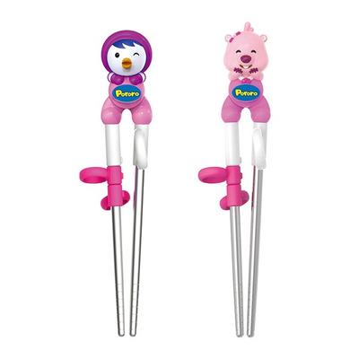 Edison Children's Three-dimensional Stainless Steel Correction Chopsticks Set of 2, Patty + Loopy, 1 Set