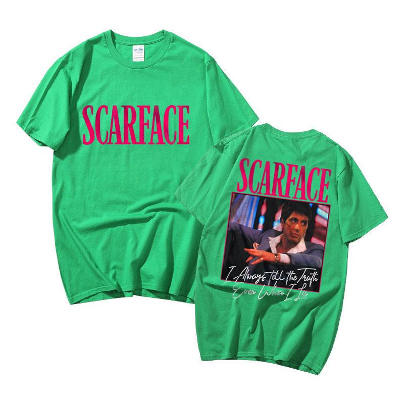 

Винтажная футболка с графикой фильма «Лицо со шрамом» «Всегда говори правду, даже когда я лгу» Тони Монтана Мужские повседневные футболки Мужские футболки оверсайз 2XL