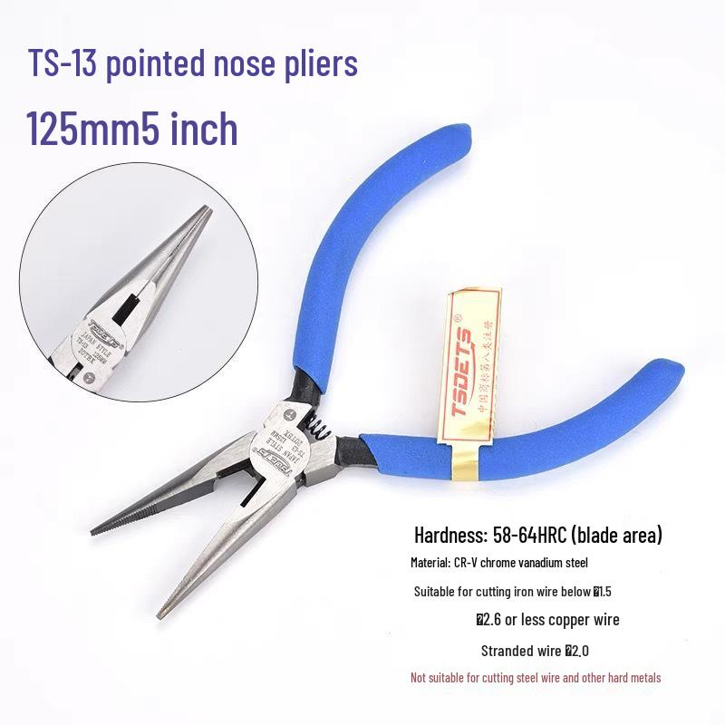 TSDETS Sprue Pliers Set: Includes 6" Side Cutting, 5" Diagonal Cutting, and 7" Wire Cutting Pliers for Plastic and Electrical Work.