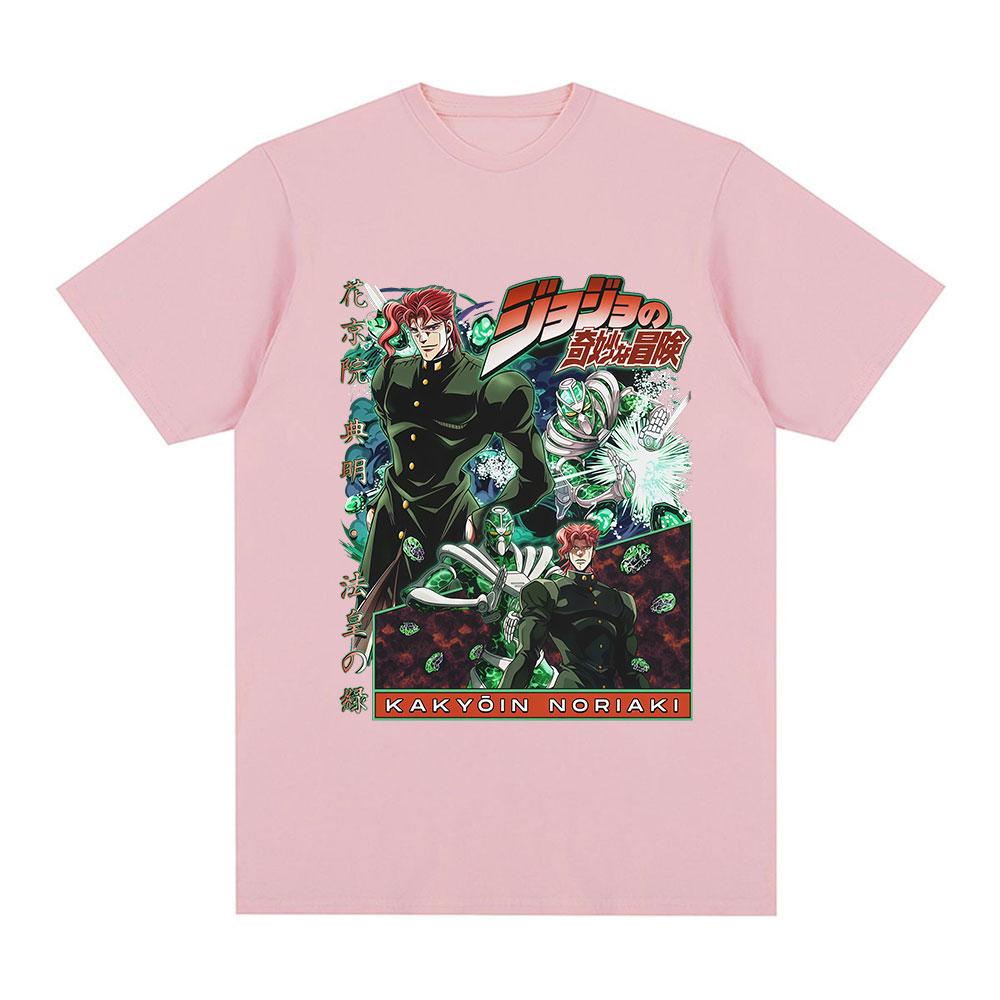 Anime Jojo Bizarre Adventure Kakyoin Noriaki T Shirts Unisexs Women Casual Harajuku Cotton Short Sleeves Oversized Top Streetwear
