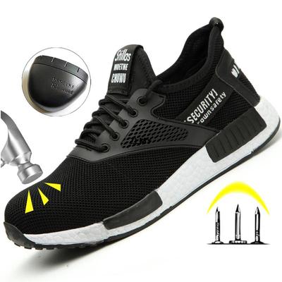 Mode leichte Sicherheitsschuhe Männer Stahlkappe Arbeitsschuhe Anti-Smash Anti-Pannen Atmungsaktive Arbeits Sneaker Männliche Arbeit Sicherheitsstiefel Mann