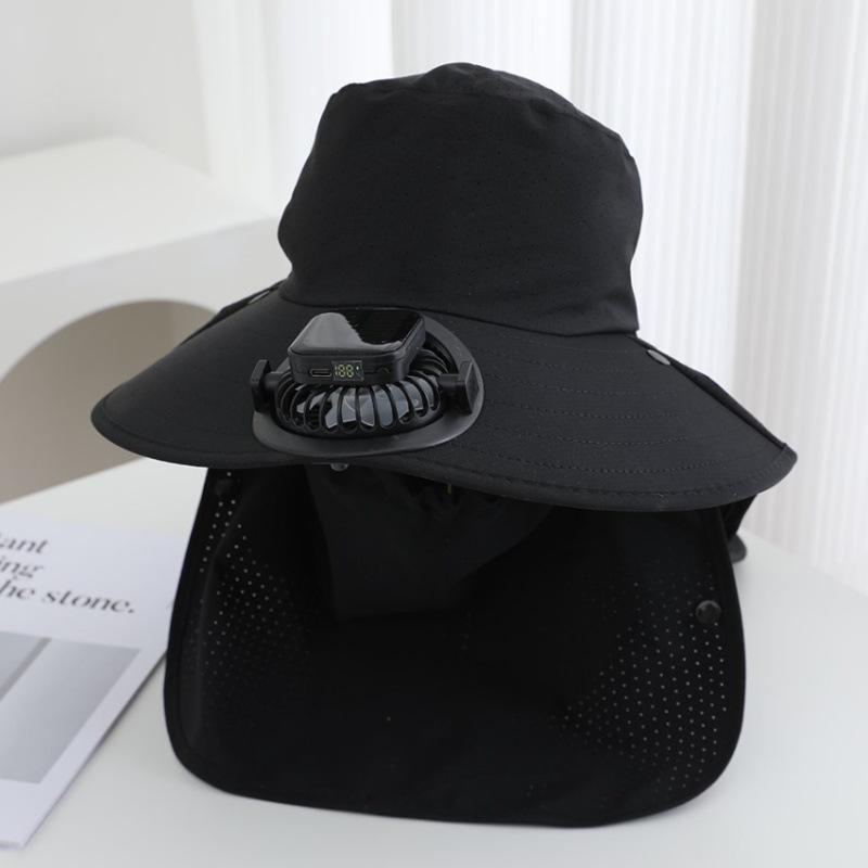Hat with Fan Men's Fishing Fan Hat Solar Charging Summer Women's Beach Outdoor Shade Sun Protection Hat