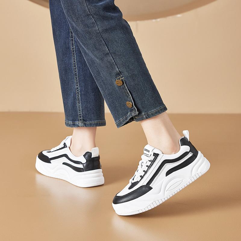 Women's Sneakers Shoe Anti-slip Lace-up Student Spring and Autumn Women Shoes Plus Size Flat Casual Shoes Female