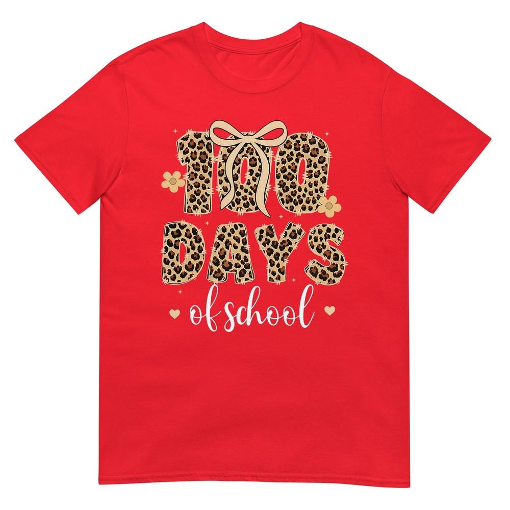 100 Days Of School Leopard Kids Teachers Girl Unisex TShirt S