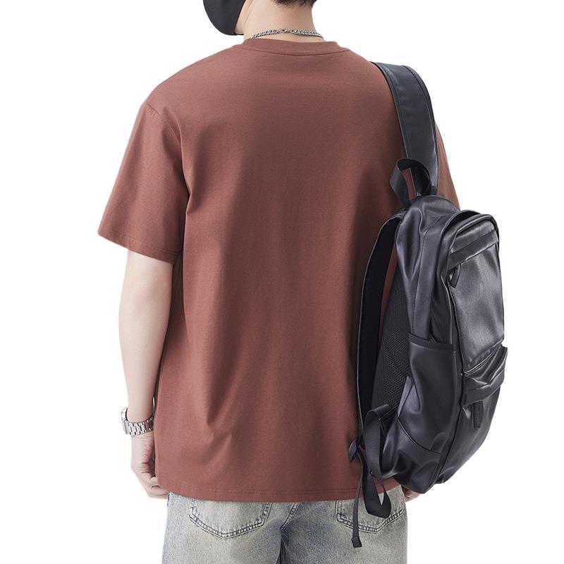 Spring and Summer Short-sleeved Men's Printed and Embroidered Pattern for Youth Round Neck T-shirt Men's Casual Korean Version