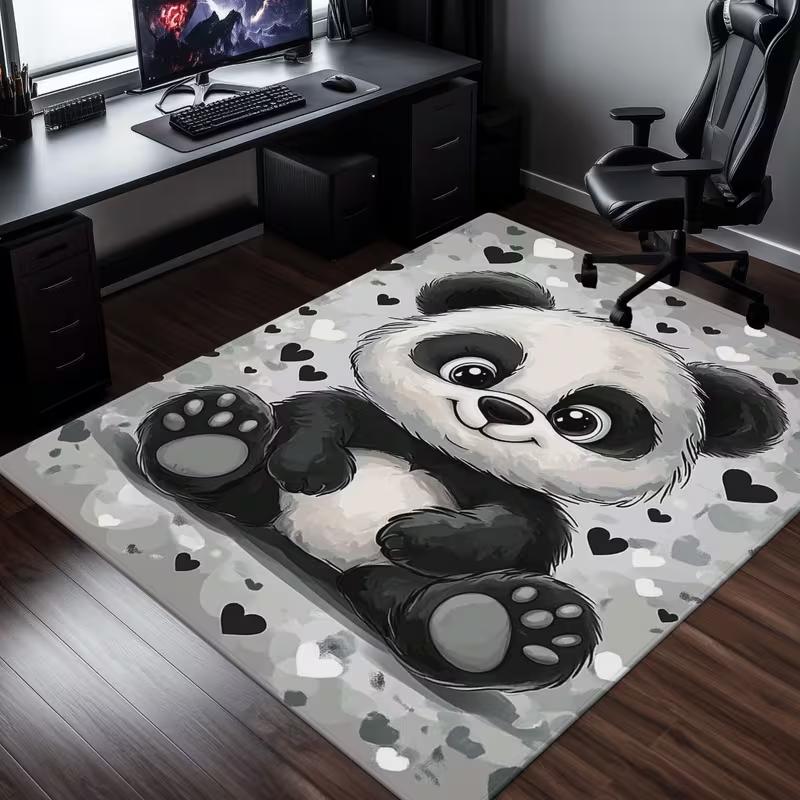 Tappeto Cartone Animato Panda Stanza Bambini Animale Carino Bianco Nero Tappeto Arredamento Accogliente Soggiorno Tappetino Gioco Bambino Tappeto Interno Esterno Comodo