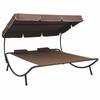 VidaXL Outdoor Daybed with Canopy and Pillows Garden Lounge Chair Patio Lounge Chair Chaise Longue 48069