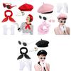1980s Costume Accessories Includes Sunglasses Beret Hat Heart Earring Scarf and Pair of Gloves for Women Halloween