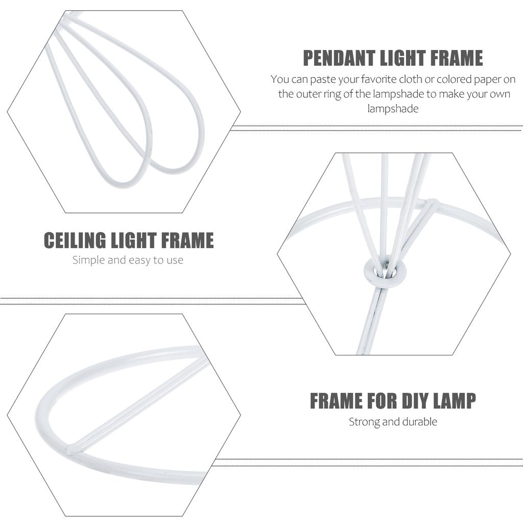 4 Pcs Lamp Holder Clamp Bubble Structure Stand Lighting Shade Cage Lampshades Round Frame