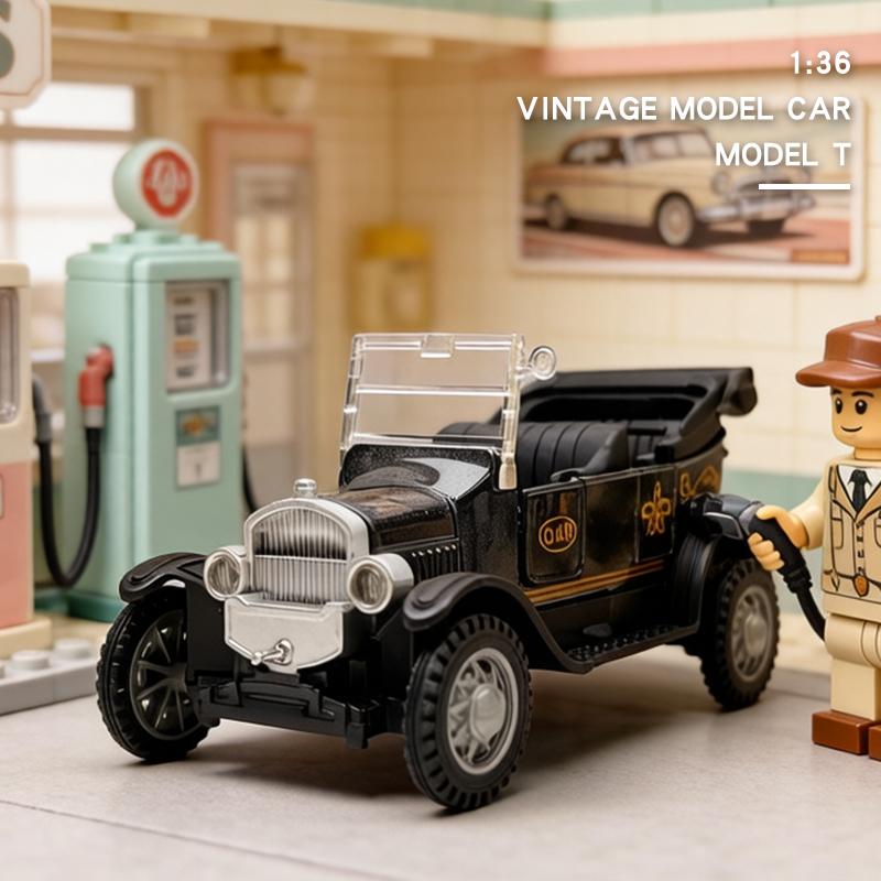 1:36 Legierung Vintage Druckguss Cabrio T Klassisches Auto Modell Pull-Back Auto Modell Miniatur Fahrzeug Replik Für Sammlung Geschenk