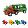 Dinosaur Truck Toy, The Best Birthday Gift For Boys, A Transport Toy Set With Music And Lights, Dinosaur Transport Vehicle, With 4 Wind-up Cars.