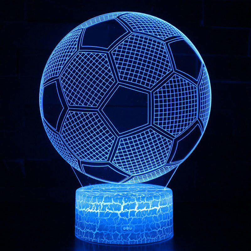 3D LED Night Sight Football Pattern 7 Color Change Desk Lamp For Kids
