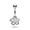 Hypoallergenic Belly Button Ring 316 Stainless Steel Shiny Zircon Fashion Navel Piercing Jewelry for Summer Beach Vacation