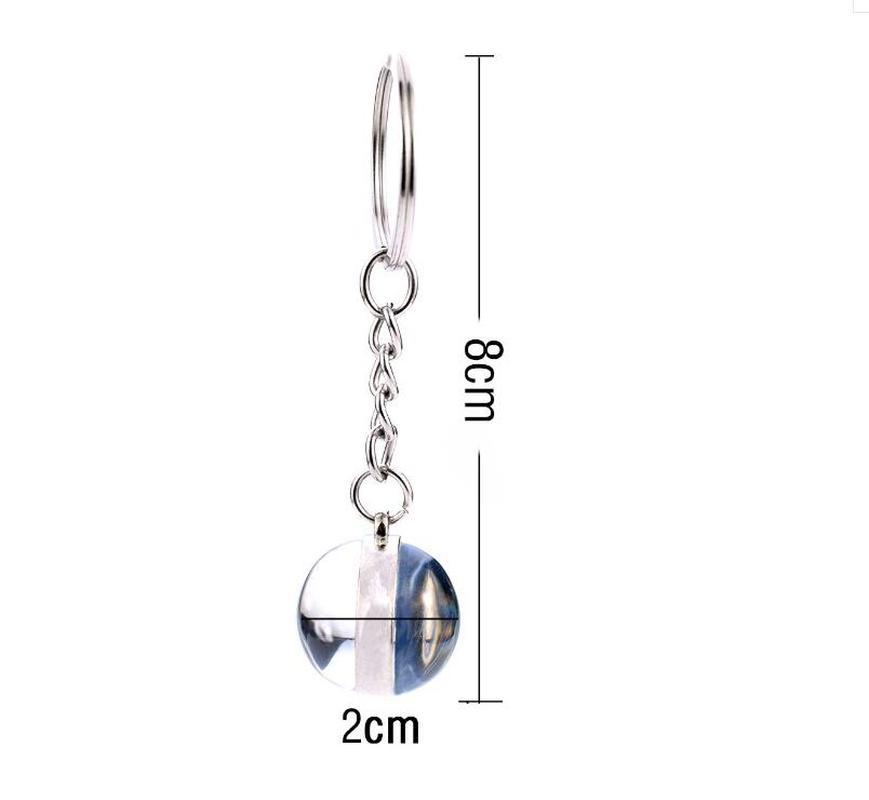 Solar System Planet Keyring Galaxy Nebula Space Keychain Moon Earth Sun Mars Art Picture Double Side Glass Ball Key Chain
