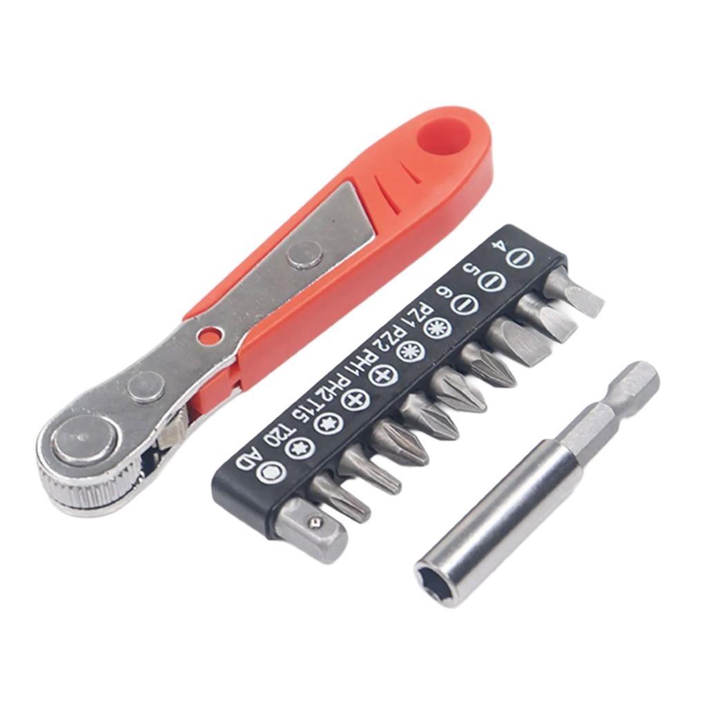 Right Angle Ratchet Wrench Screwdriver Socket Nut Set Screw Driver Bit 1/4inch Hexagonal Handle Drive Slot Hand Tool