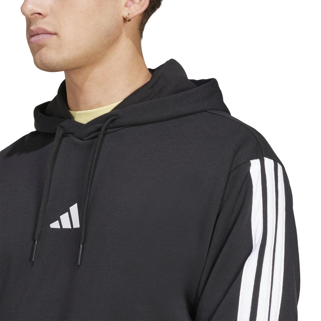 Adidas KTE97 Essentials French Terry Size Men's 3-Stripes Hoodie, Black/White (JD1874), J/XL