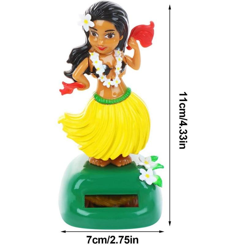 Solar Hawaiian Dance Figure Car Dashboard Toy Lovely With Solar Panel Shaking Head Doll Dancing Figure Toy For Bedroom Family