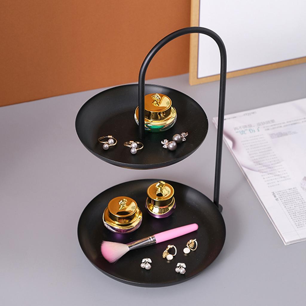 Dessert Rack Fruit Stand Round 2 Tier Iron Display Holder for Party Wedding Birthday Home